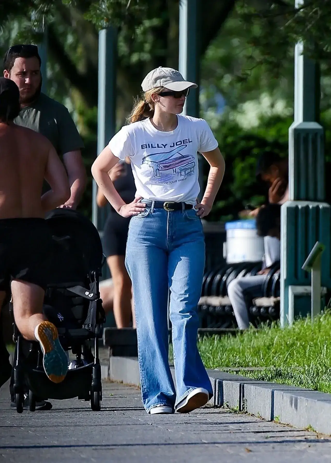 American actress Jennifer Lawrence Photoshoot in White T Shirt Blue Jeans